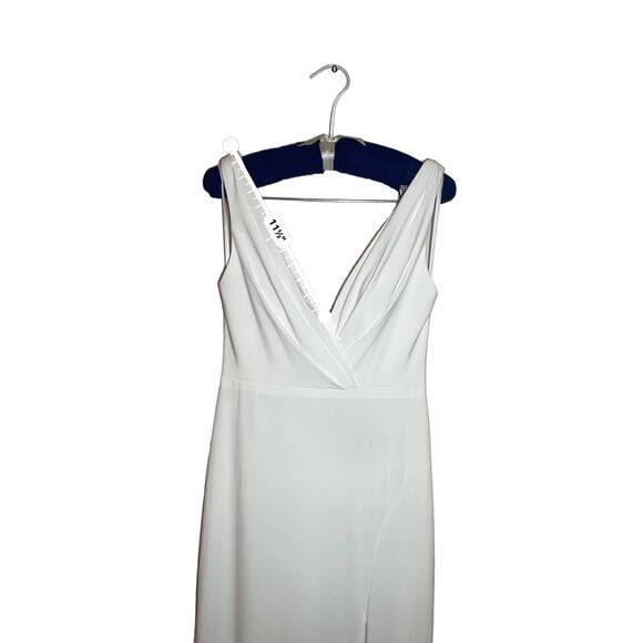 Mac Duggal Cowl Back Surplice ivory gown size 2 - Picture 7 of 10